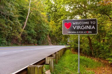 Welcome to Virginia road sign.