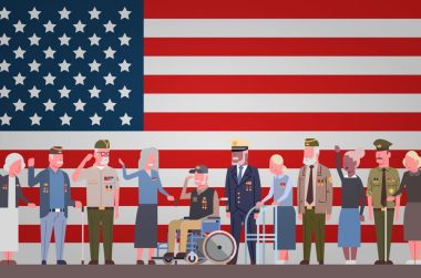 military medical retirement graphic of veteran men and women